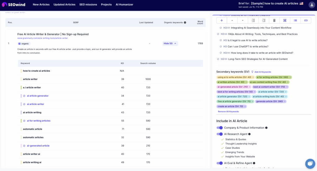 seowind keyword research