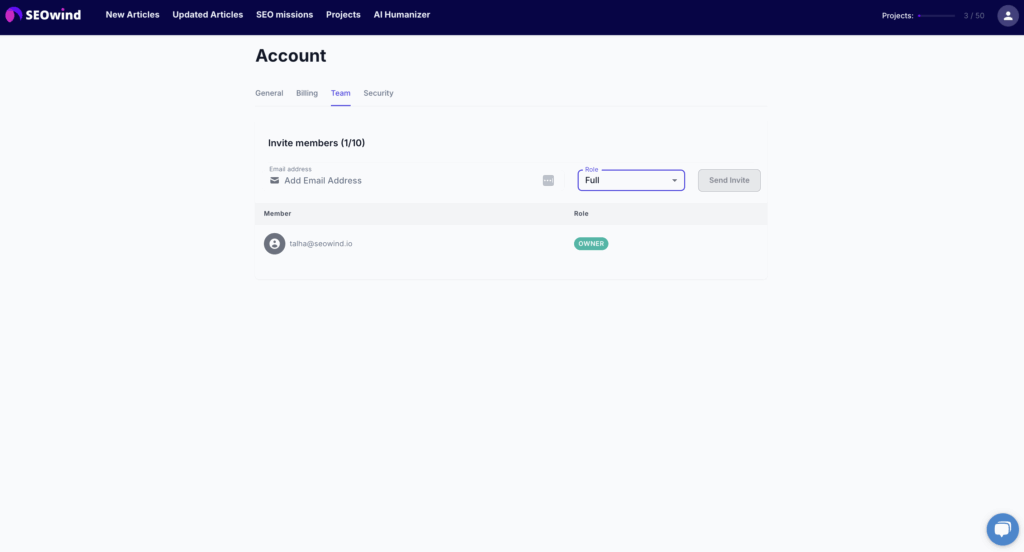 seowind invite team members