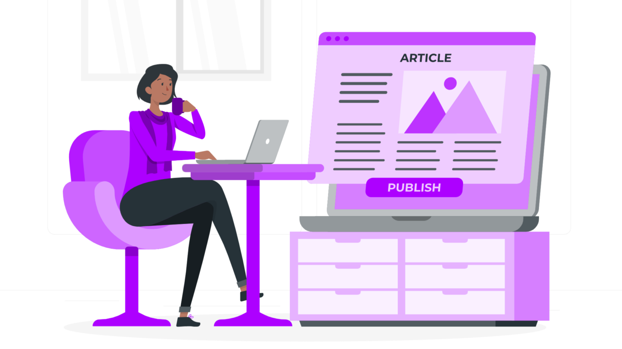 seo content writing woman writing article