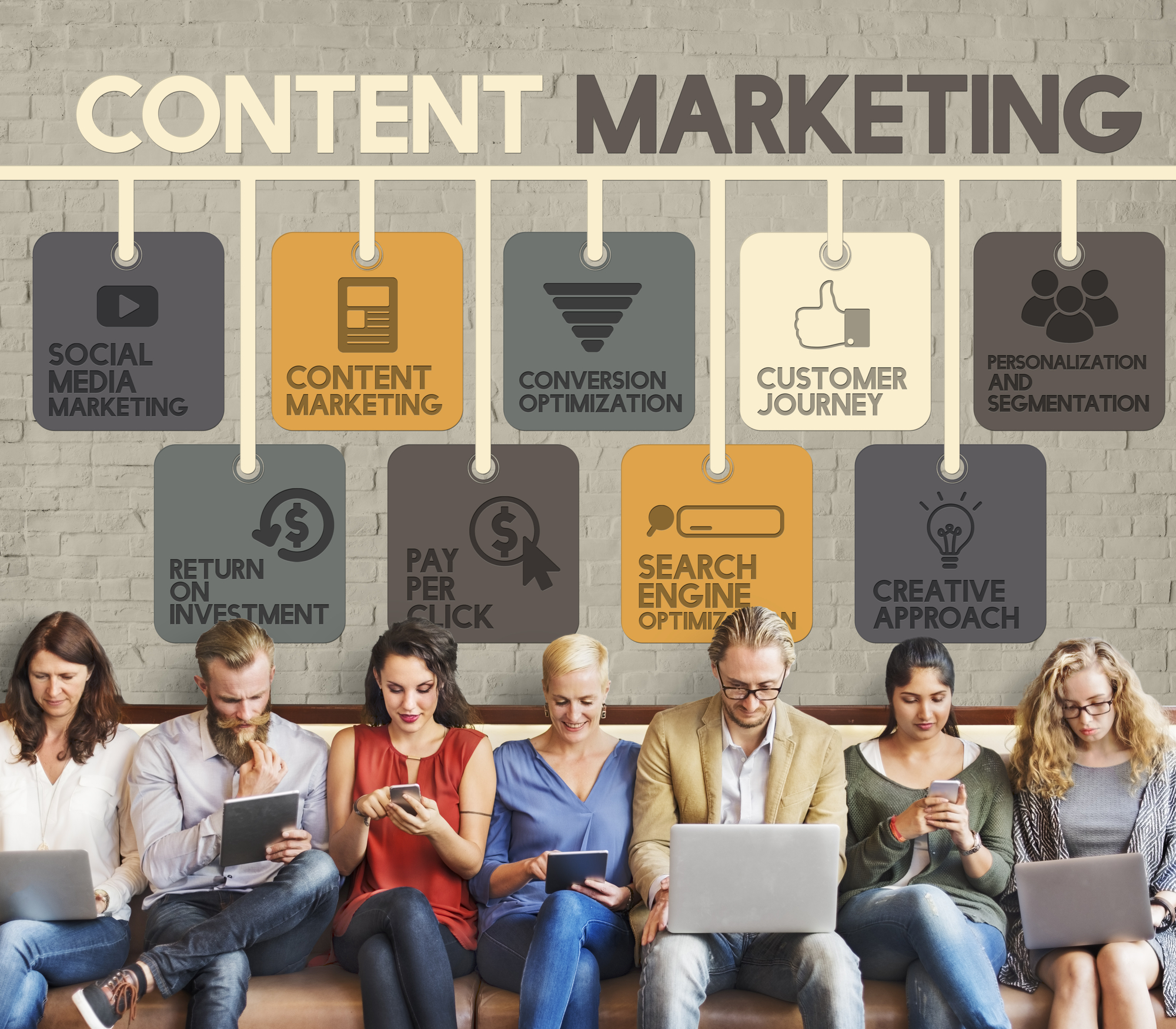 plano de marketing do conteúdo da amostra