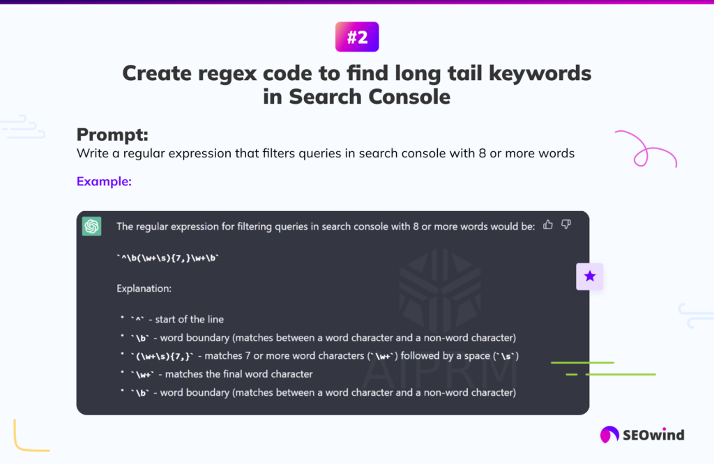 ChatGPT SEO Prompt 2 Créer un code regex pour Google Search Console