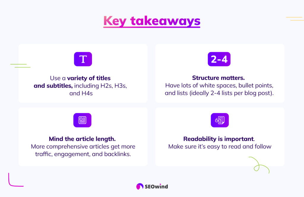 key takeaways on content writing statistics 