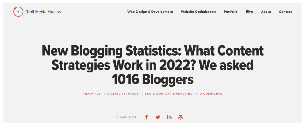 OrbitMedia's Blogging Statistics Survey