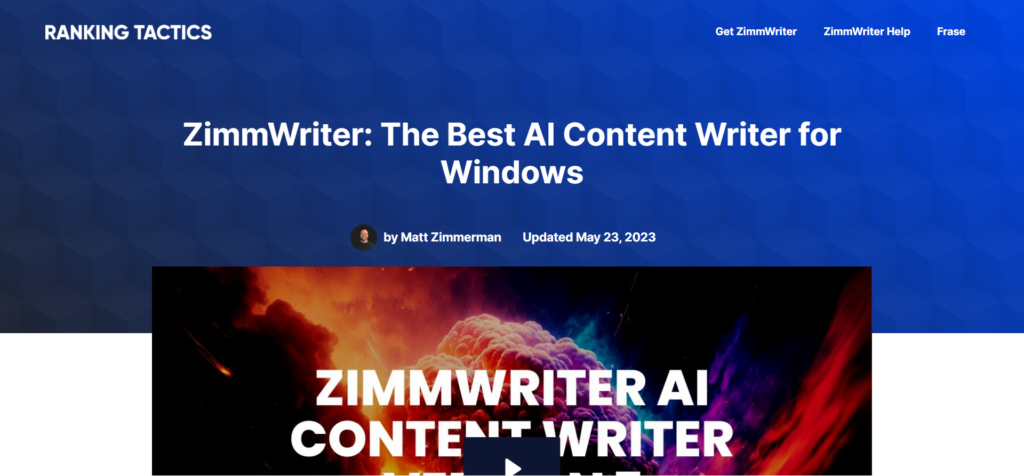 ZimmWriter startpagina