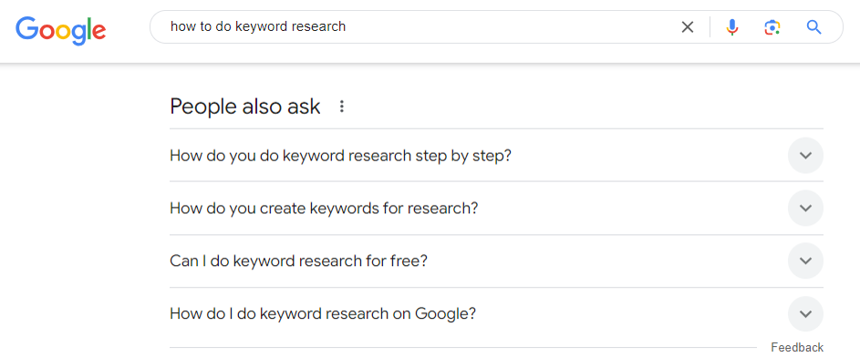 people also ask keyword research