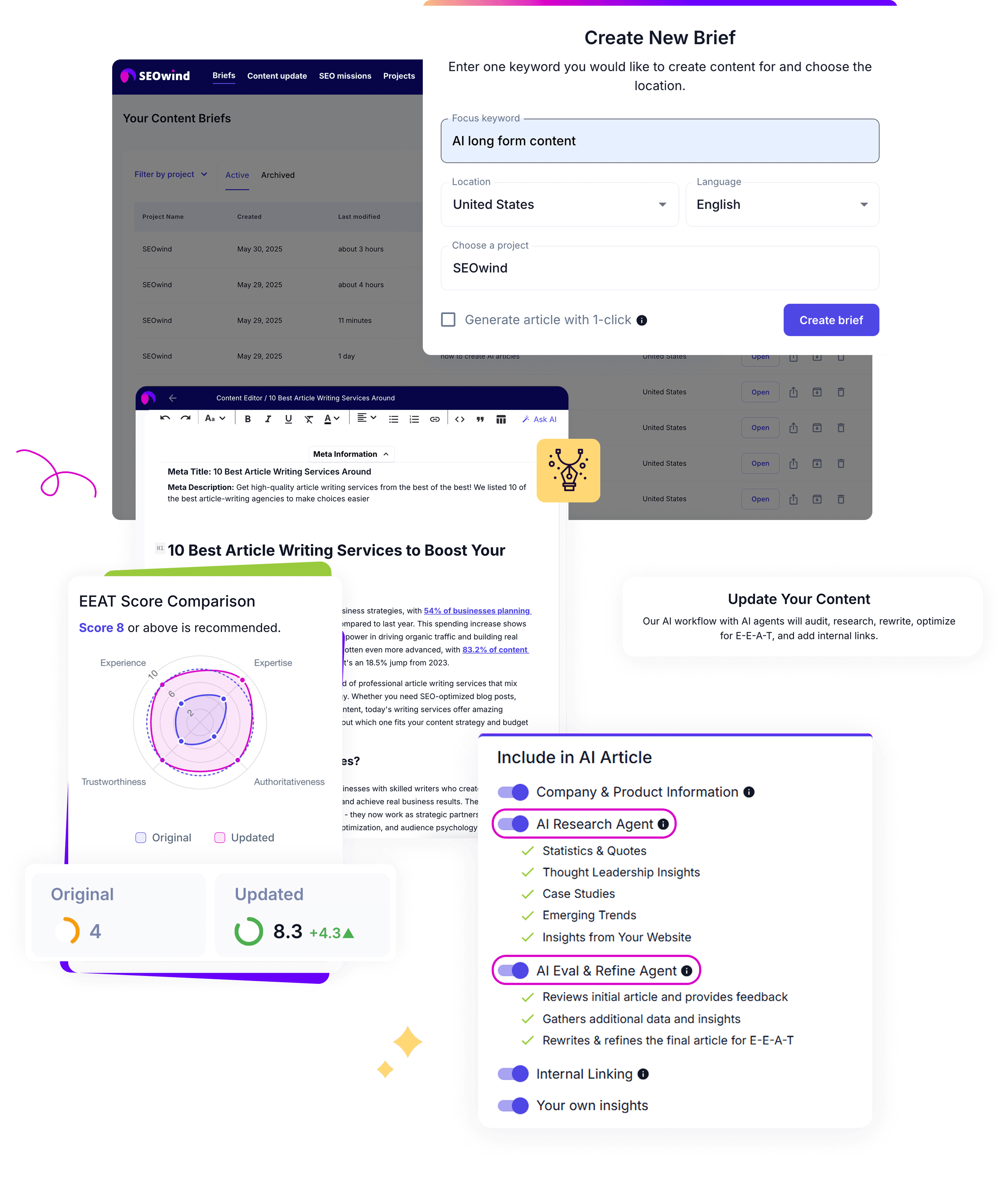 SEOwind AI writing tool